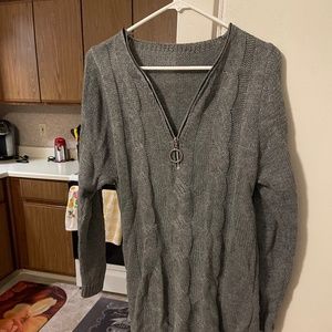 Grey sweater dress